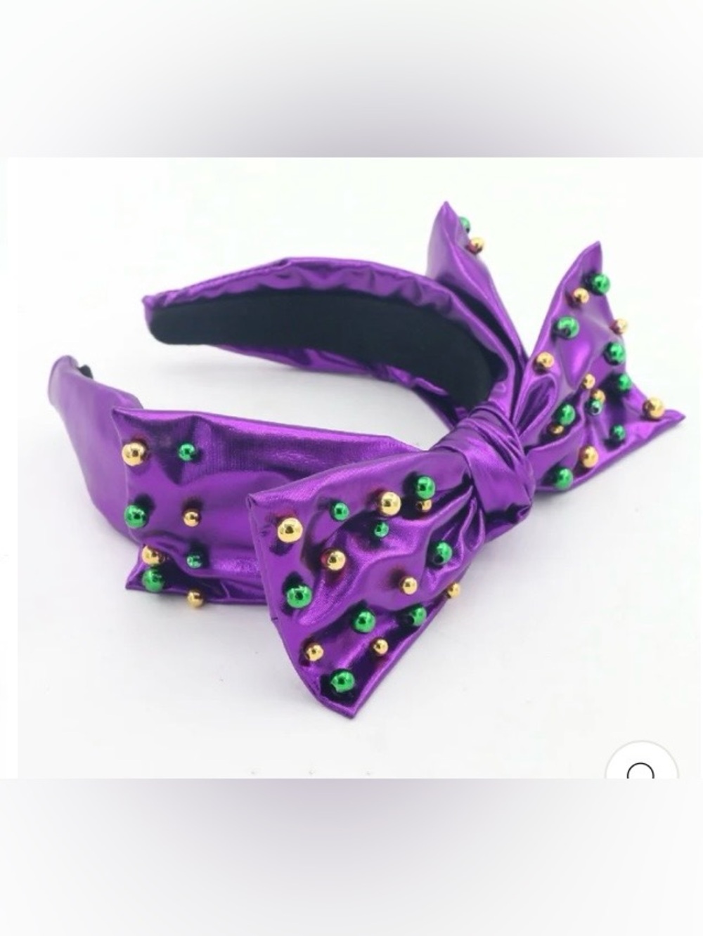 NWT Brianna Cannon Purple Beaded Bow Headband - Adult Size